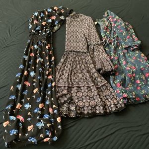 3 floral dresses